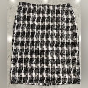 J. Crew No. 2 Pencil Skirt, Black and White Tweed, like new, size 10